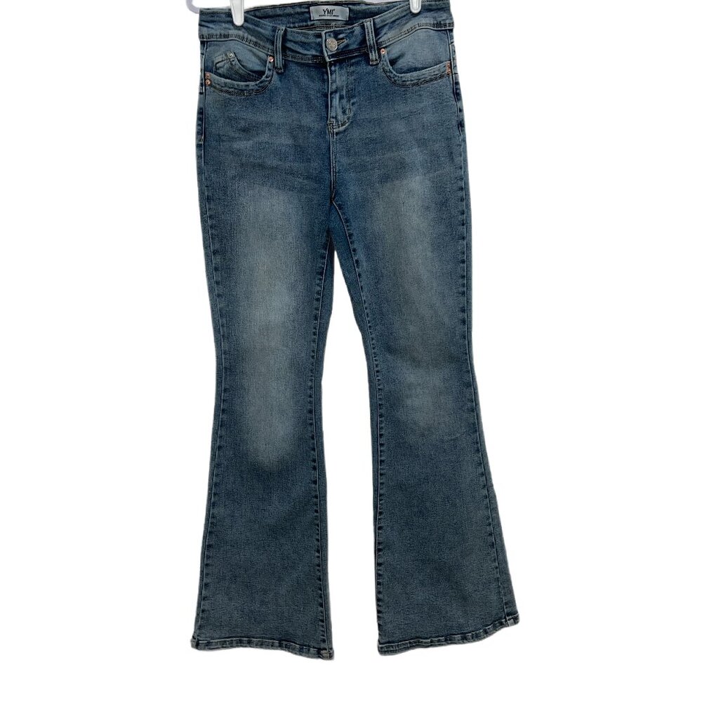 0717 YMI Boot-Cut Faded Denim Jeans
